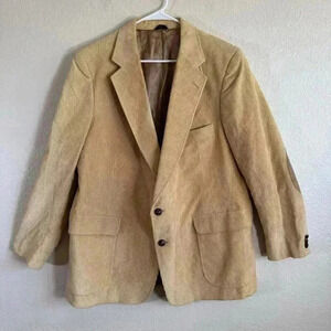 Rogers Men Store Vintage Corduroy Blazer Jacket Beige Men Size 48